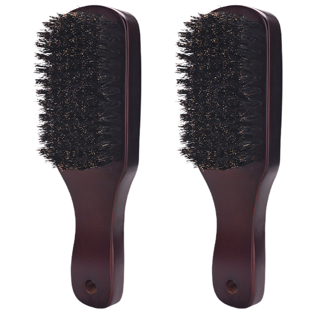 Men'S Grooming Facial - 2Pcs Wood Handle Boar Bristle Beard