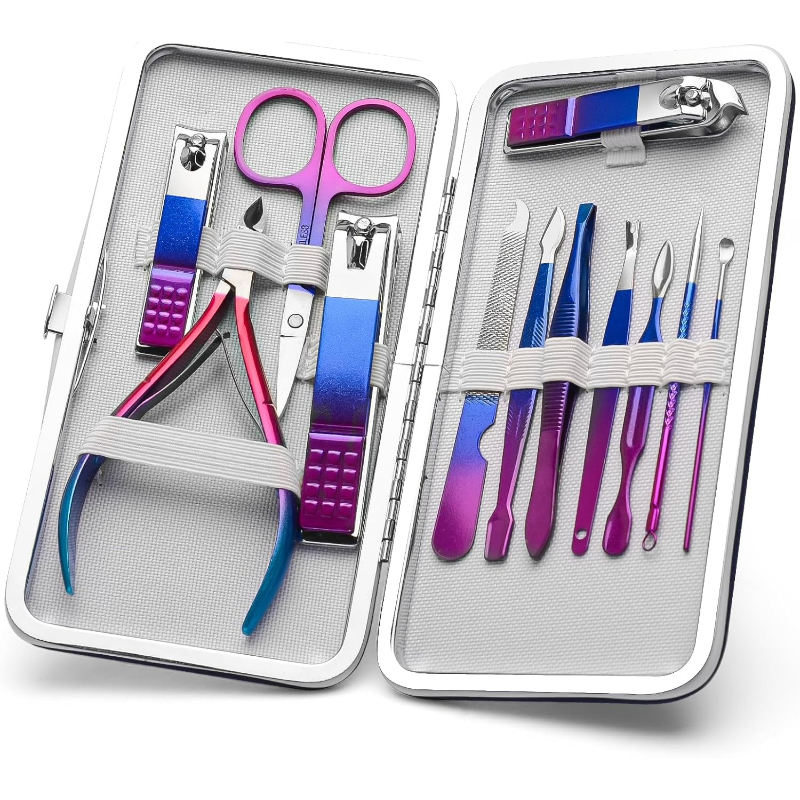 Manicure Set Nail Clippers Ped - Mens Grooming Kit Luxury review and price
