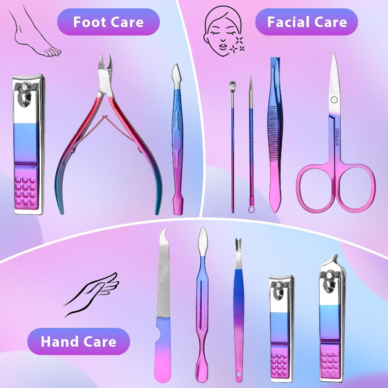 Manicure Set Nail Clippers Ped - Mens Grooming Kit Luxury review and price
